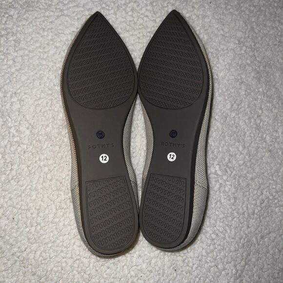 ROTHY'S Womens Size 12 The Point Ballet Flats Shoes Birdseye Gray Comfort - Picture 9 of 11